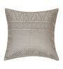 Light Grey and Off White Polyester Jacquard 16x16 inches Cushion Cover Set of 5