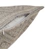 Light Grey and Off White Polyester Jacquard 16x16 inches Cushion Cover Set of 5