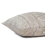 Light Grey and Off White Polyester Jacquard 16x16 inches Cushion Cover Set of 5