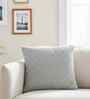 Light Grey Cotton 16X16 Inches Knitted Cushion Cover