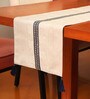 Zeba (84x12) Light Grey & Black Cotton Blend Table Runner