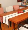 Zeba (84x12) Light Grey & Black Cotton Blend Table Runner