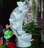Light Grey Fiber Glass 7 Stacked Chalice Water Fountain
