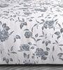 Light Grey Floral 600TC Cotton Super King Sized Double Bedsheet with 2 Embroidery Pillow Covers