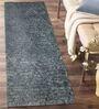 Light Grey Geometric Polyester 59x24 Inches Machine Made Floor Runner