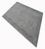 Blue Geometric Wool And Cotton 5 X 8 Ft Hand Tufted Carpet
