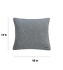 Light Grey Melange & Vanilla Grey Melange 100% Combed Cotton Flora 18X18 Inches Knitted Cushion Cover With Filler