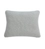 Light Grey Melange & Vanilla Grey Melange 100% Combed Cotton Flora 18X18 Inches Knitted Cushion Cover With Filler