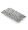 Light Grey Melange 100% Cotton 12X20 Inches Knitted Cushion Cover With Filler