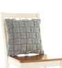 Light Grey Melange 100% Cotton 16X16 Inches Knitted Cushion Cover With Filler