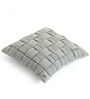 Light Grey Melange 100% Cotton 16X16 Inches Knitted Cushion Cover With Filler