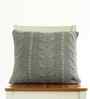 Light Grey Melange 100% Cotton Classical 18X18 Inches Knitted Cushion Cover