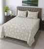 Light Grey Plain 350 TC Cotton Satin Super King Size Bedsheet with 2 Pilllow covers Essential Series Collection