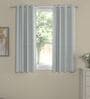 Light Grey Solid Polyester 5 Ft Semisheer Eyelet Window Curtains (Set of 2)