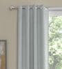 Light Grey Solid Polyester 5 Ft Semisheer Eyelet Window Curtains (Set of 2)