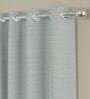 Light Grey Solid Polyester 5 Ft Semisheer Eyelet Window Curtains (Set of 2)