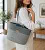 Light Grey Polypropelyene Braided Corsica Tote Basket/Bag