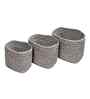 Light Grey Polypropelyene Braided Tri Color Storage Basket