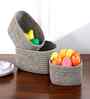 Light Grey Polypropelyene Braided Tri Color Storage Basket