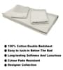 Light Grey Solid 210 TC Cotton Queen Sized 1 Double Bedsheet 2 Pillow Covers