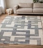 Light-Grey Traditional Wool And Cotton 8 X 5 Feet Hand Tufted Carpet
