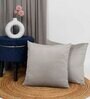 Light Grey Velevt Solids 16x16 inches  Regular Cushion Covers  (2Pcs)