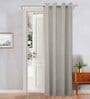 Light Grey Velevt Solids 8ft Light Filtering Eyelet Long Door Curtain