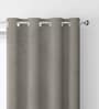 Light Grey Velevt Solids 9ft Light Filtering Eyelet Long Door Curtain