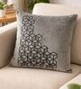 Light Grey Velvet 16 x 16 Inches Cube Print Cushion Covers