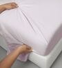 Light Lilac Solid 400 TC Cotton King Sized Bedsheet with 2 Pillow Covers