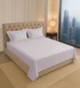 Light Lilac Solid 400 TC Cotton King Sized Bedsheet with 2 Pillow Covers