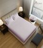 Light Lilac Solid 400 TC Cotton King Sized Fitted sheet with 2 Pillow Covers