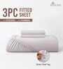 Light Lilac Solid 400 TC Cotton King Sized Fitted sheet with 2 Pillow Covers