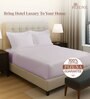 Light Lilac Solid 400 TC Cotton Queen Sized Fitted sheet with 2 Pillow Covers
