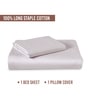 Light Lilac Solid 400 TC Cotton Single Sized Bedsheet with 1 Pillow Cover