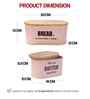 Light Pink Metal Bread & Butter Box Set With Wooden Lids