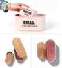 Light Pink Metal Bread & Butter Box Set With Wooden Lids