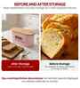 Light Pink Metal Bread Box With Wooden Lid