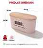 Light Pink Metal Bread Box With Wooden Lid