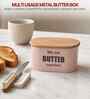 Light Pink Metal Butter Box With Wooden Lid