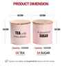 Light Pink Metal Small Tea & Sugar Containers With Wooden Lids Set Of 2