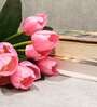 Pink Polyester Tulips Artificial Flowers