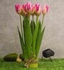 Pink Fabric Light Tulip Bunch Artificial Flowers