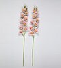 Light Pink Polyurethane Beautiful Artificial Light Cymbidium Orchid Flowers Set of 2
