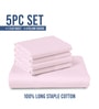 Light Pink Solid 1000 TC Cotton Super King Sized Bedsheet with 4 Pillow Covers