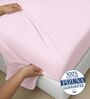 Light Pink Solid 1000 TC Cotton Super King Sized Bedsheet with 4 Pillow Covers