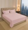 Light Pink Solid 400 TC Cotton King Sized Bedsheet with 2 Pillow Covers