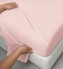 Light Pink Solid 400 TC Cotton King Sized Bedsheet with 2 Pillow Covers