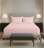 Light Pink Solid 400 TC Cotton Queen Sized Fitted sheet with 2 Pillow Covers