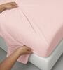 Light Pink Solid 400 TC Cotton Single Sized Bedsheet with 1 Pillow Cover